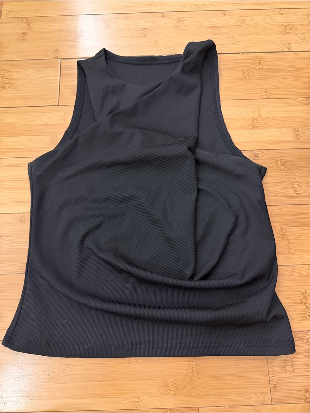SHEIN Black Ribbed Tank Top - Sleeveless Racerback